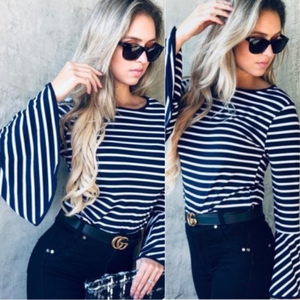 Chic Long Bell Sleeve Top - Picture 2 of 10